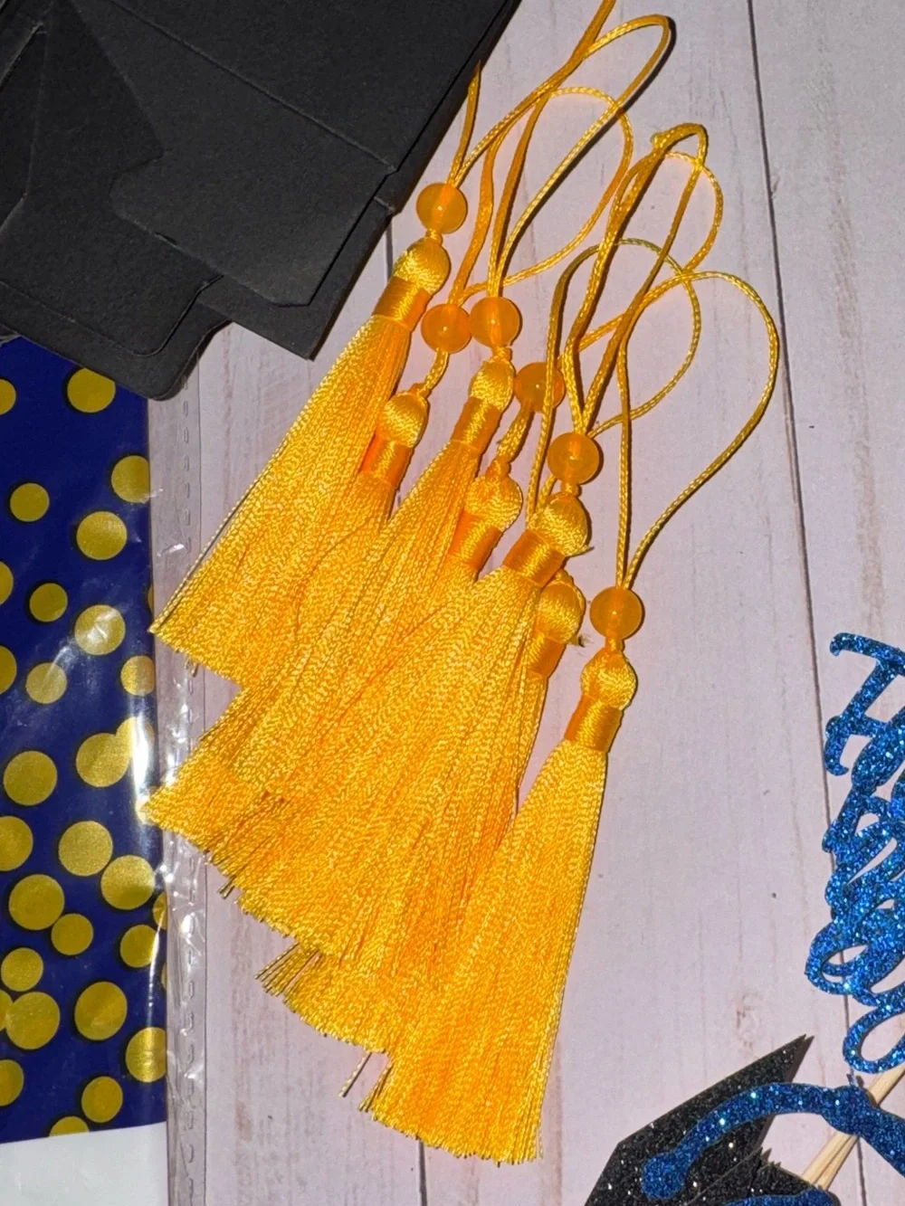 Blue and gold graduation party supplies